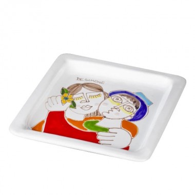 Piatto Quadrato fidanzati de simone PQFKE San Valentino Piatto Quadrato fidanzati de simone PQFKE San Valentino